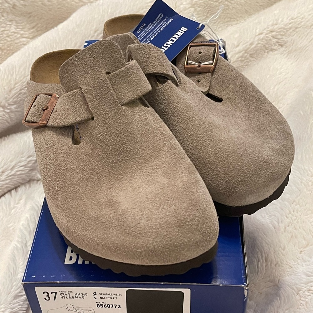 Boston Birkenstock in Taupe (narrow fit) size 37
